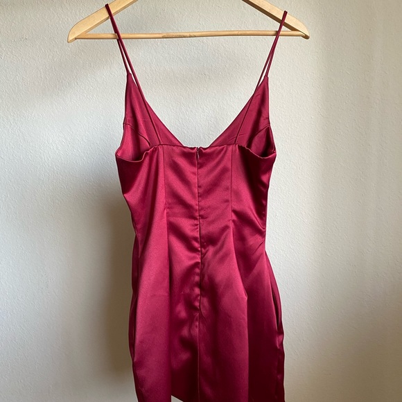 Burgundy Satin Dress - Picture 4 of 8